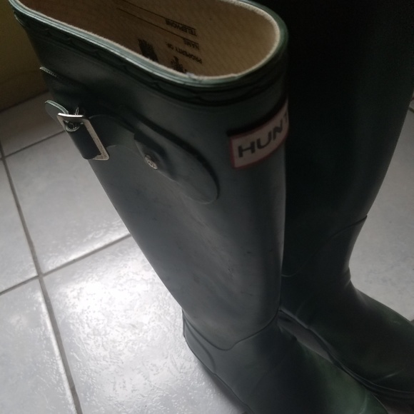 Hunter rain boots size 6 matt green - Picture 2 of 4